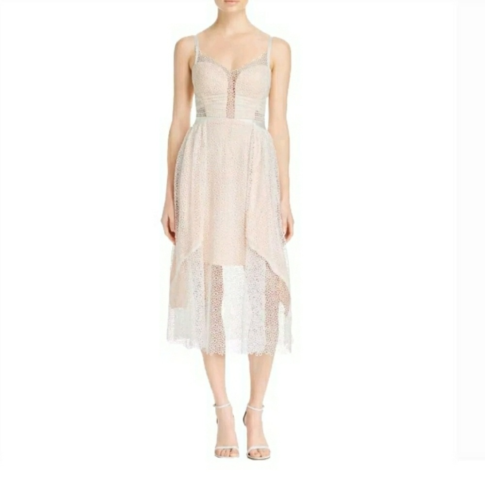 Three Floor Valencia Eyelet Overlay Dress